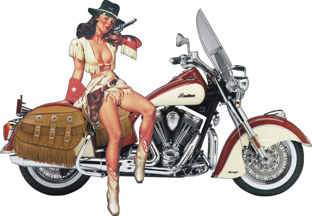 Cowgirl and Indian Decal