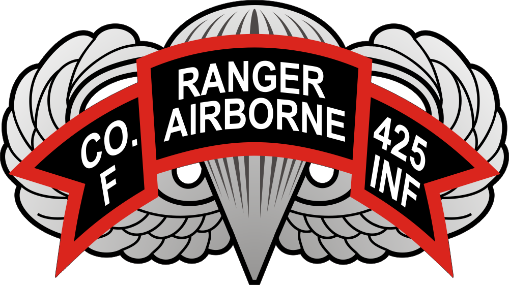 425th Infantry ABN Ranger F Co. Jump Wings Basic Decal
