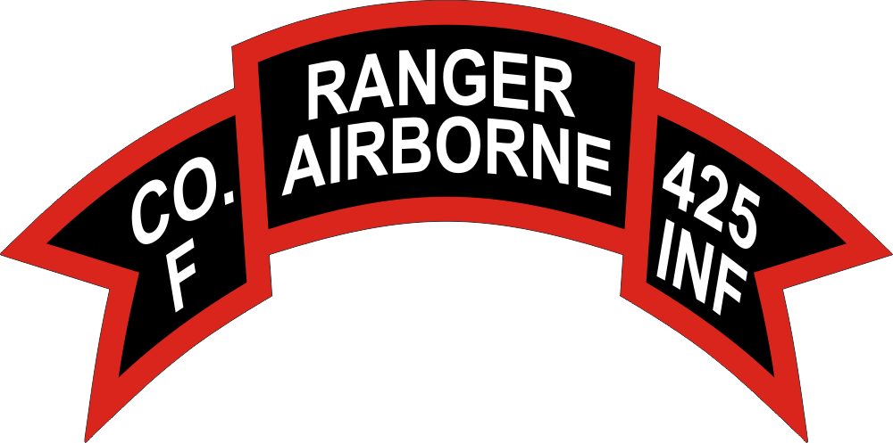 425th Infantry Airborne Ranger F Co. Scroll Decal