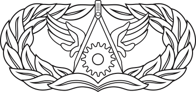 Air Force Civil Engineer Badge Basic (Black/White) Decal