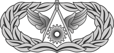 Air Force Civil Engineer Badge Basic (Silver) Decal