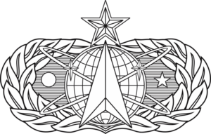 AF Space and Missile Badge - Senior (Black/White) Decal