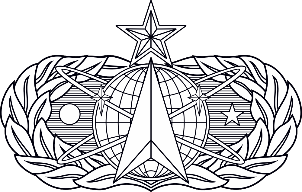 AF Space and Missile Badge – Senior (Black/White) Decal