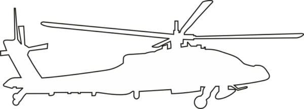 Boeing AH-64 Apache Silhouette (White) Decal
