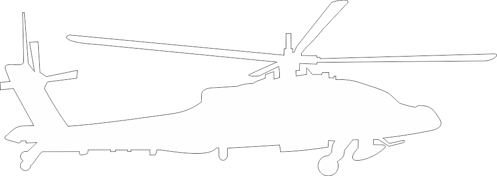 Boeing AH-64 Apache Silhouette (White) Decal