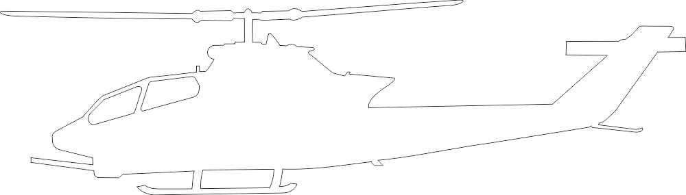 Bell AH-1F Cobra Silhouette (White) Decal
