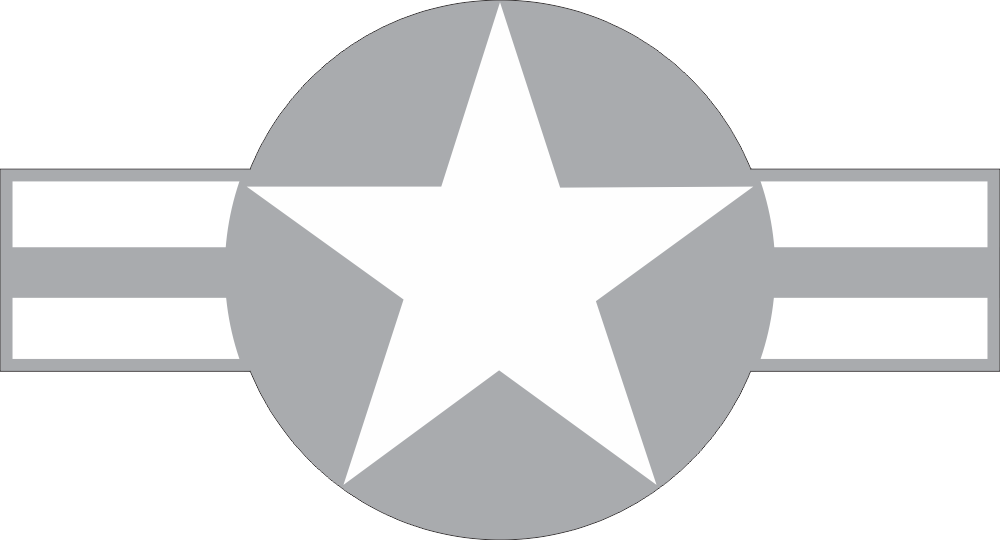 U.S. Aircraft Star 2000 (White w/Med Gray Background) Decal