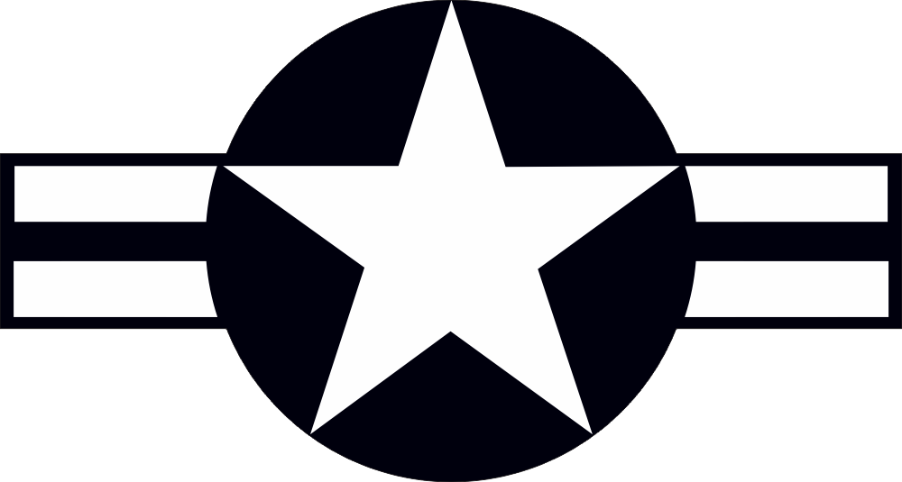 U.S. Aircraft Star 2000 (White w/Black Background) Decal