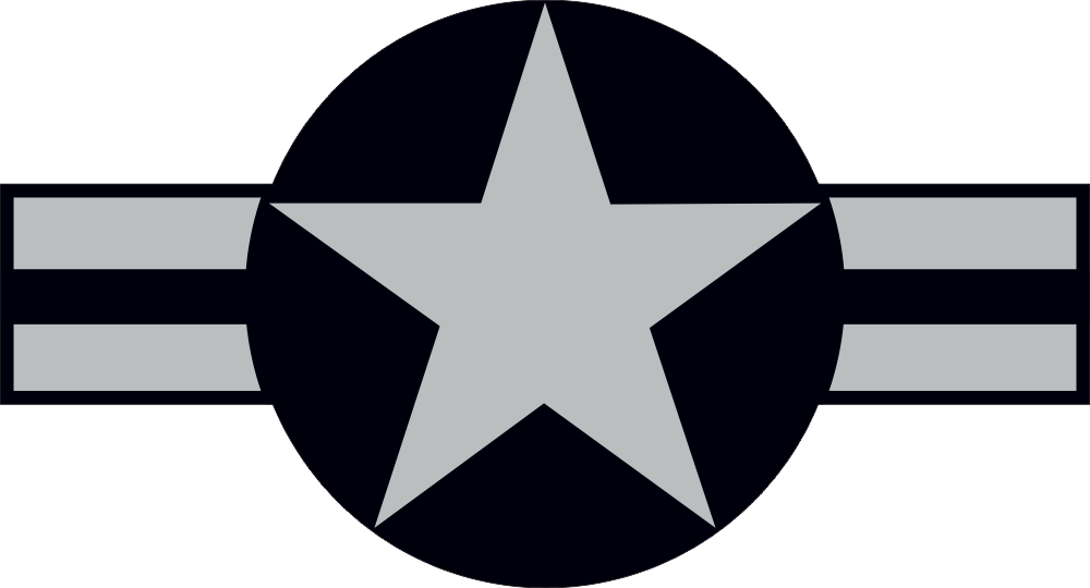 U.S. Aircraft Star 2000 (Med Gray w/Black Background) Decal