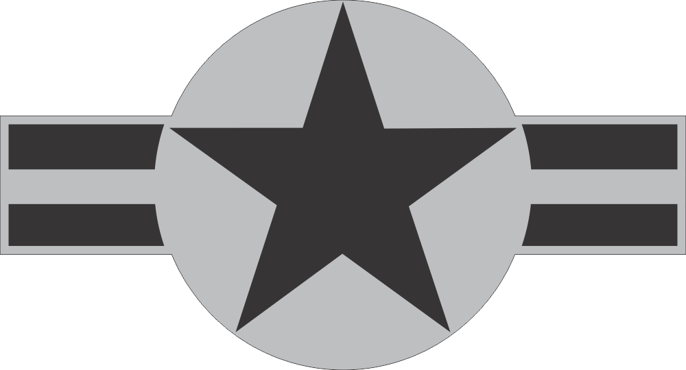 U.S. Aircraft Star 2000 (Black w/Med Gray Background) Decal