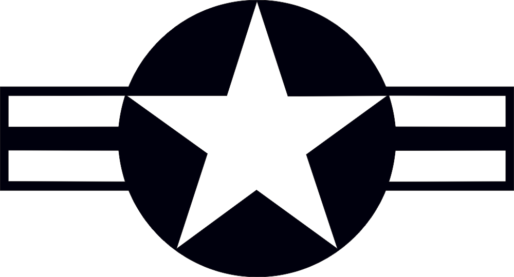 U.S. Aircraft Star 2000 (Clear Stars & Bars w/Black Background) Decal