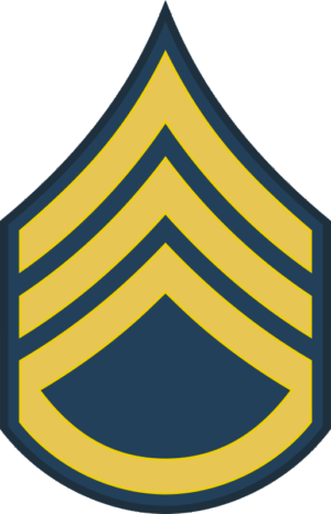 Army E-6 SSG Staff Sergeant Blue Decal
