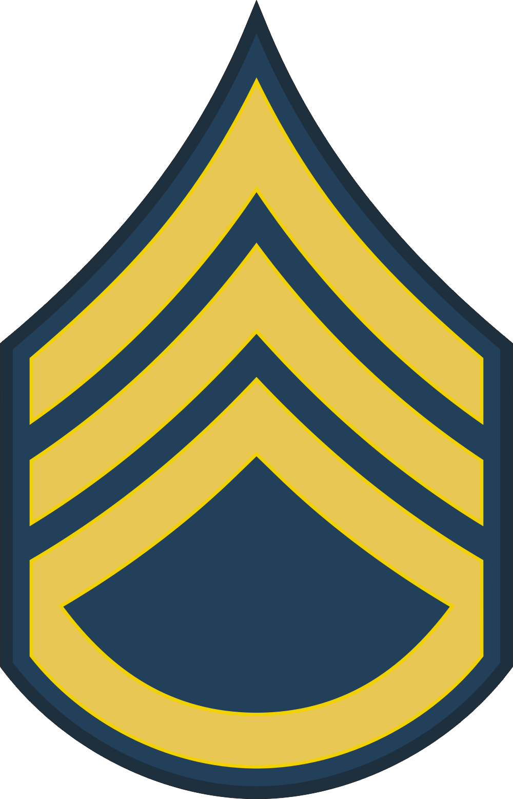 Army E-6 SSG Staff Sergeant Blue Decal