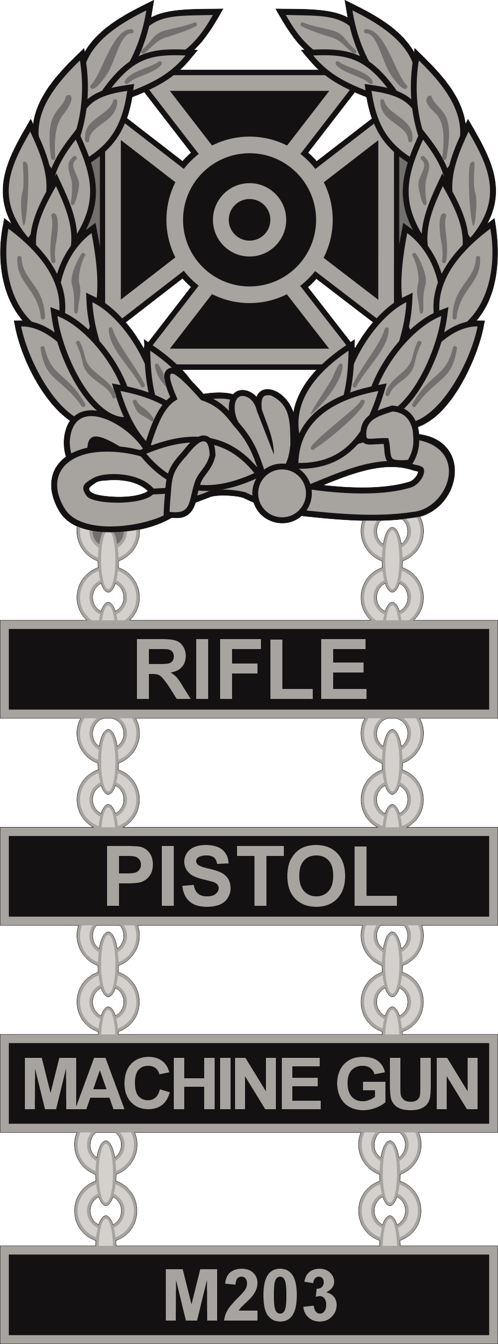 Army Expert Weapons Quadruple Qualification Badge Decal