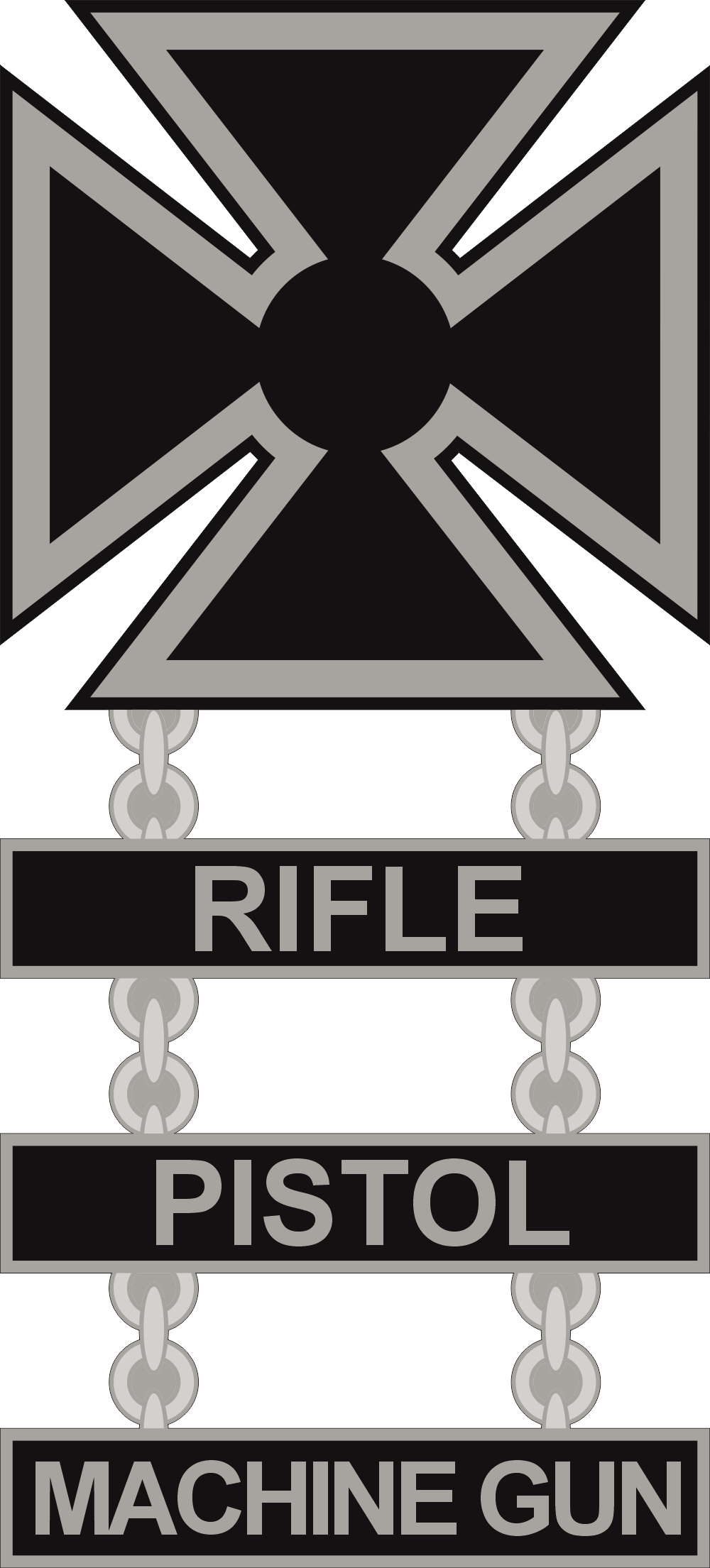 Army Marksman Weapons Triple Qualification Badge Decal