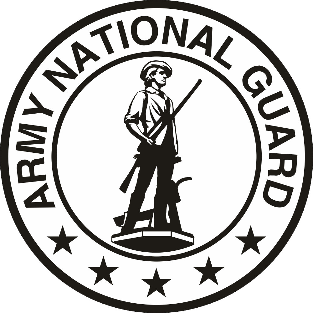 Army National Guard Black & White Decal