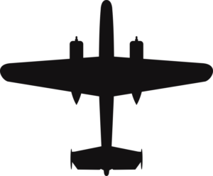 North American B-25C Mitchell Silhouette 1 (Black) Decal