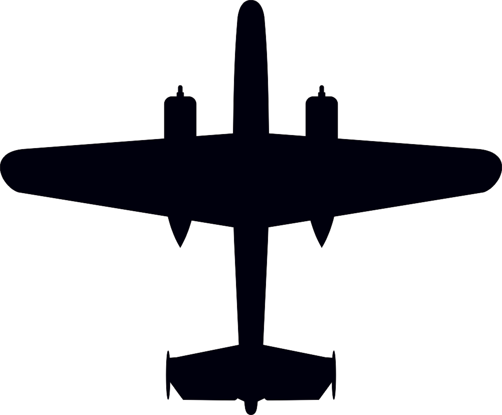 North American B-25C Mitchell Silhouette 1 (Black) Decal