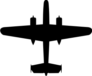 North American B-25C Mitchell Silhouette 1 (Black) Decal