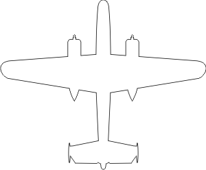 North American B-25C Mitchell Silhouette 1 (White) Decal