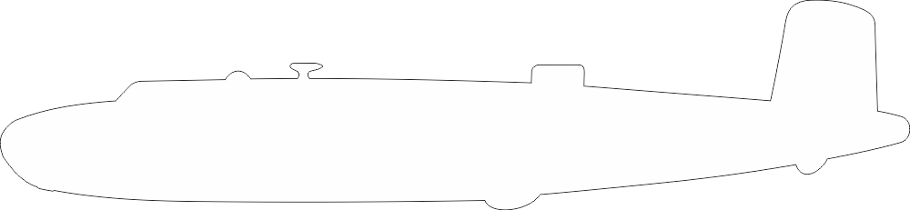North American B-25C Mitchell Silhouette 2 (White) Decal