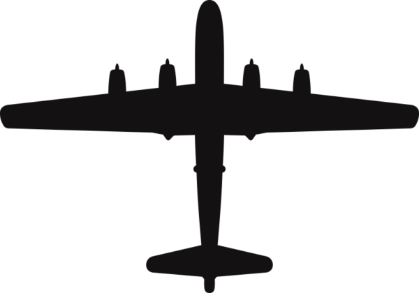 Boeing B-29 Super Fortress Silhouette (Black) Decal