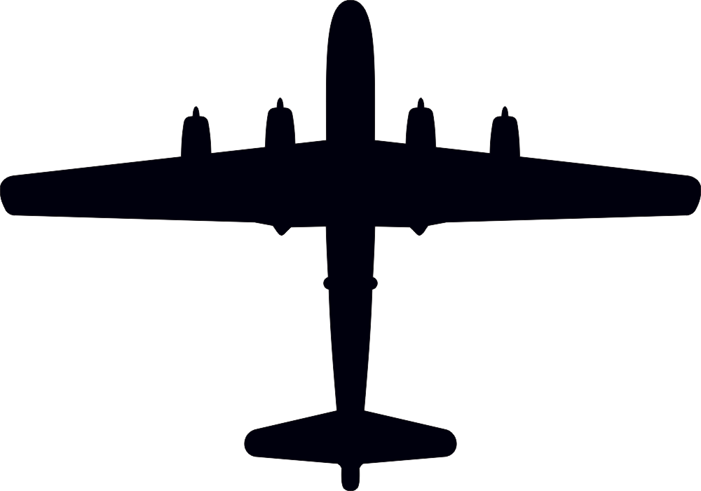 Boeing B-29 Super Fortress Silhouette (Black) Decal