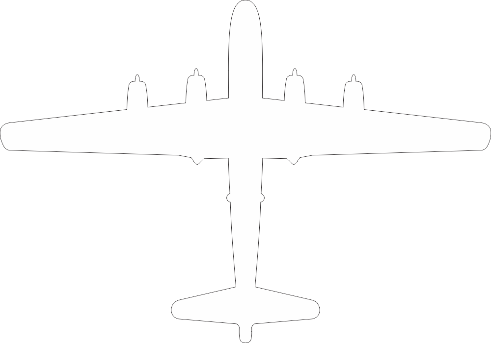 Boeing B-29 Super Fortress Silhouette (White) Decal