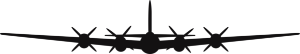 Boeing B-29 Super Fortress Silhouette Gear Up (Black) Decal