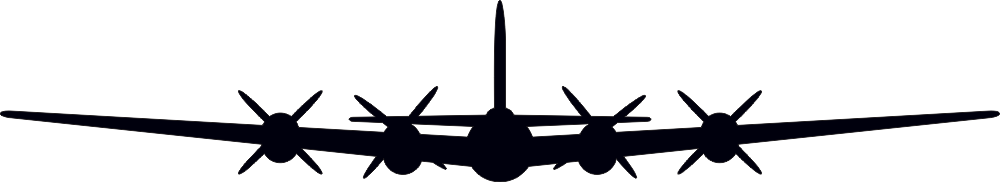 Boeing B-29 Super Fortress Silhouette Gear Up (Black) Decal