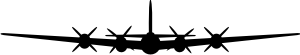 Boeing B-29 Super Fortress Silhouette Gear Up (Black) Decal