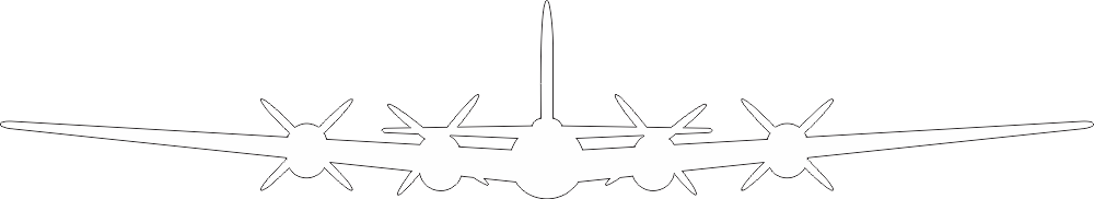Boeing B-29 Super Fortress Silhouette Gear Up (White) Decal