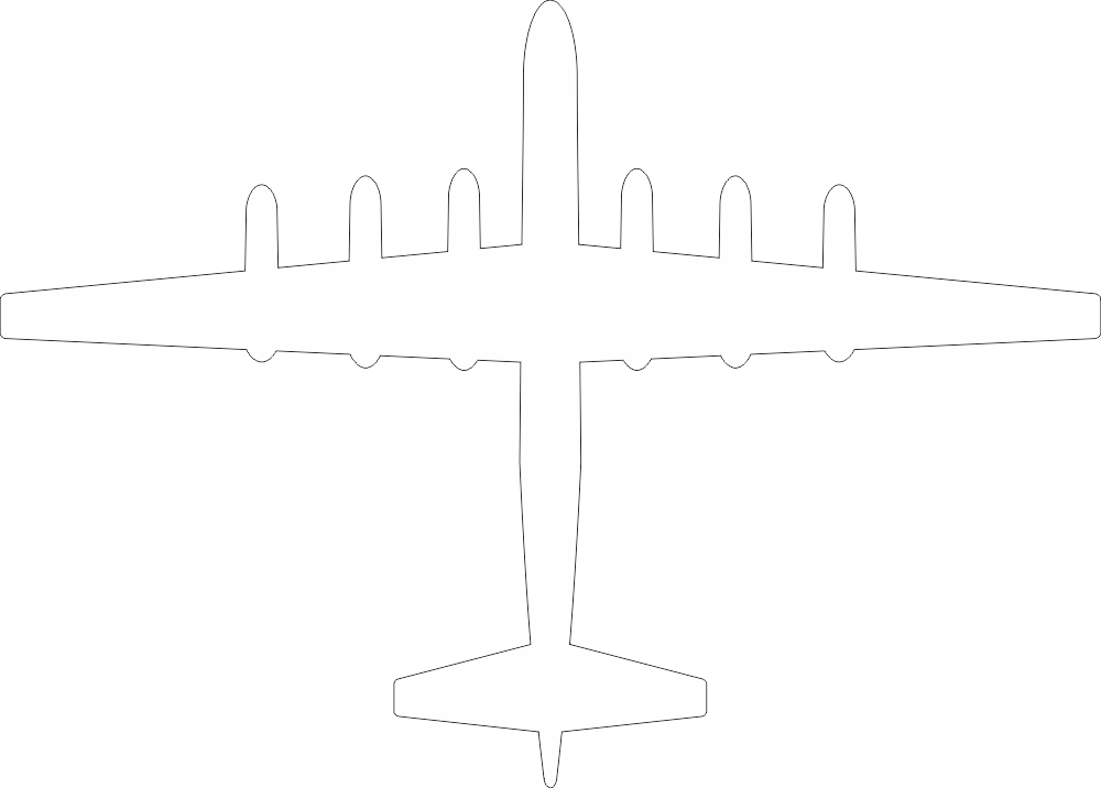 Boeing B-52 Model 462 Silhouette (White) Decal