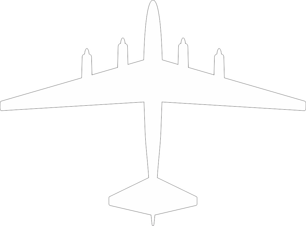 Boeing B-52 Model 464-29 Silhouette (White) Decal