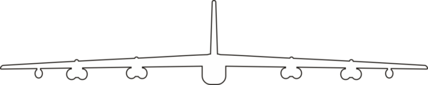 Boeing B-52 Stratofortress Silhouette Gear Up (White) Decal