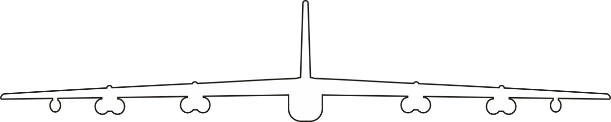 Boeing B-52 Stratofortress Silhouette Gear Up (White) Decal