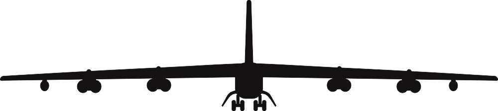 Boeing B-52 Stratofortress Gear Down Silhouette (Black) Decal