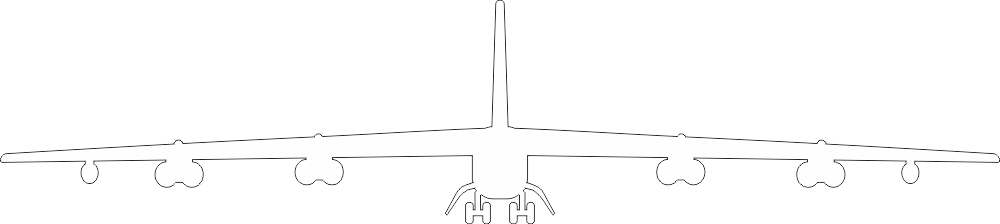 Boeing B-52 Stratofortress Gear Down Silhouette (White) Decal