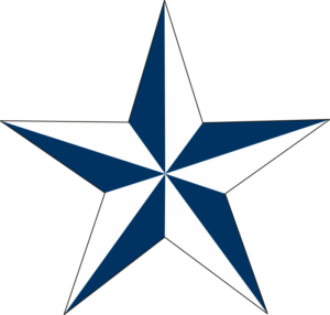 Blue and White Star Decal