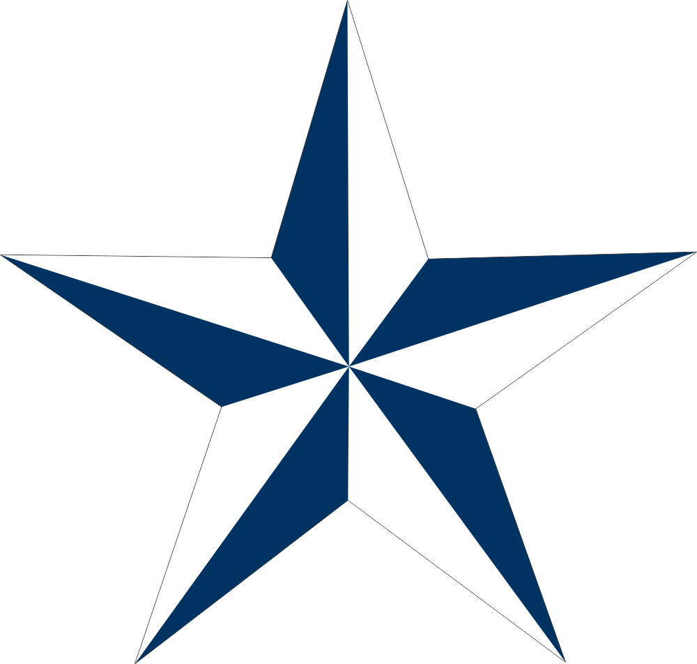Blue and White Star Decal
