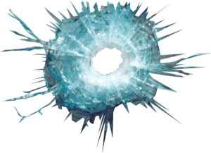 Bullet Hole in Glass Decal