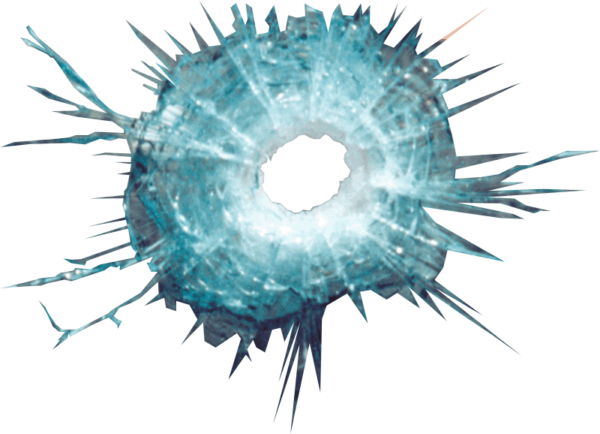 Bullet Hole in Glass Decal