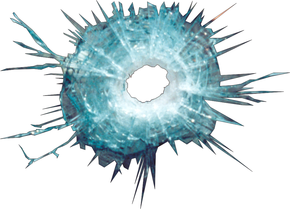 Bullet Hole in Glass Decal