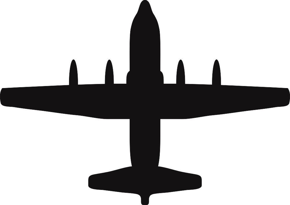 Lockheed C-130 Hercules Silhouette (Black) Decal