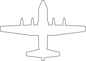 Lockheed C-130 Hercules Silhouette (White) Decal