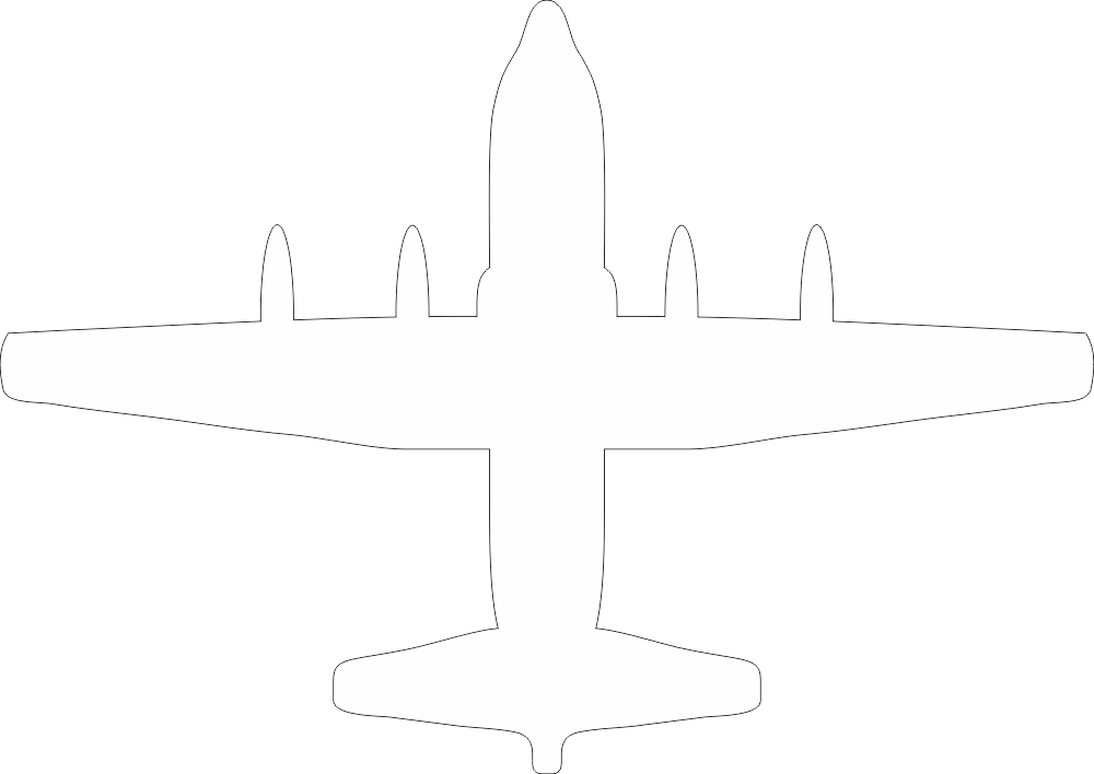 Lockheed C-130 Hercules Silhouette (White) Decal