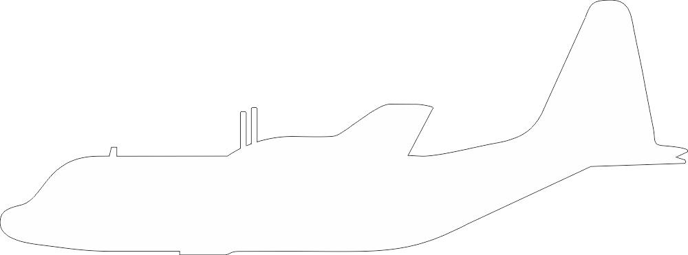 Lockheed C-130 Hercules Silhouette 2 (White) Decal