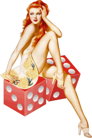 Casino Girl with Dice Right Decal