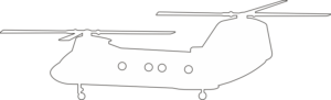 Boeing-Vertol CH-46 Sea Knight Silhouette (White) Decal