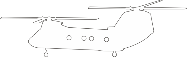 Boeing-Vertol CH-46 Sea Knight Silhouette (White) Decal